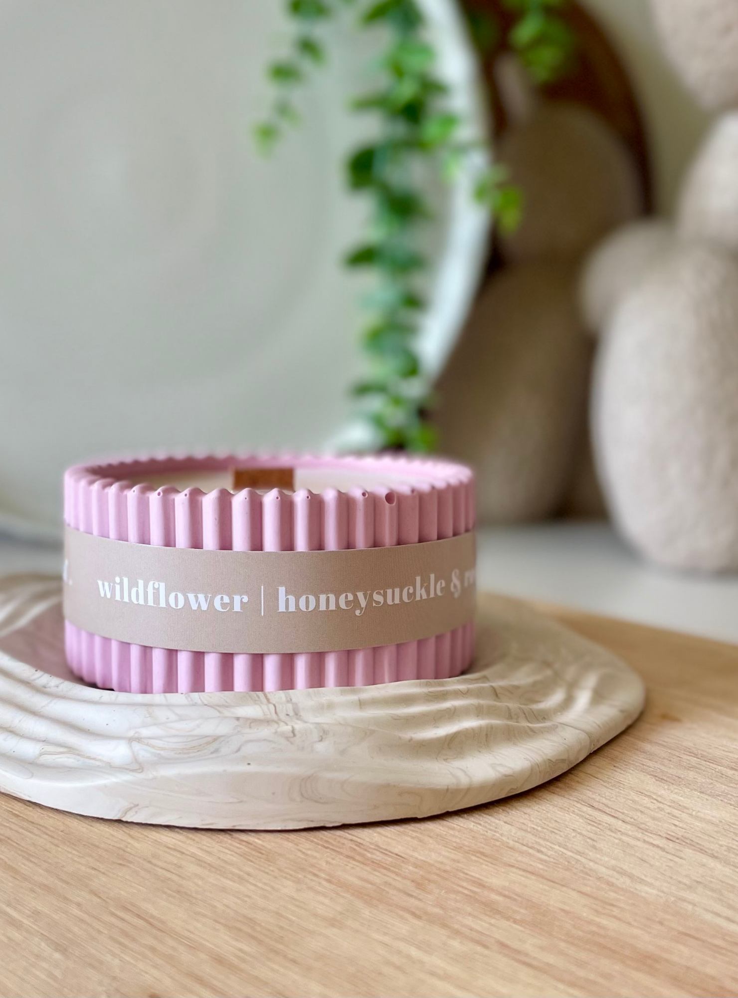 Wildflower Stoneware Soy Wax Candle / Eco-Conscious Homeware