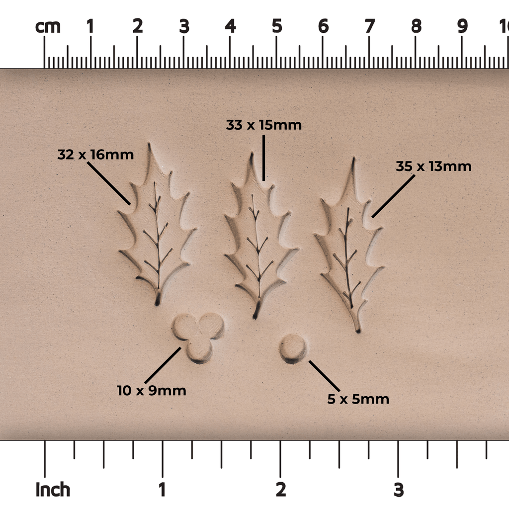 Holly Leaf & Berry Stamps - 3 Sizes