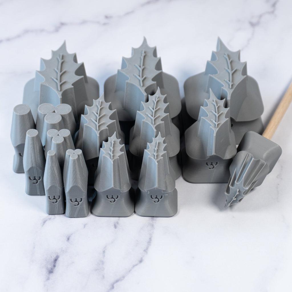 Holly Leaf & Berry Stamps - 3 Sizes