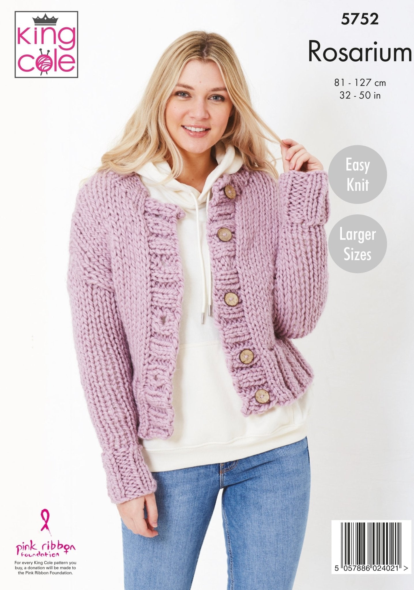 King Cole 'Easy Knit' Ladies Cardigans Pattern 5752 - Mega Chunky
