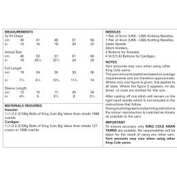 King Cole Childs Sweater & Cardigan Knitting Pattern 4920 - Aran