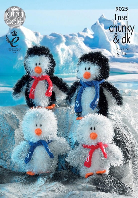 King Cole Novelty Toy Penguin Knitting Pattern 9025 - Tinsel Chunky