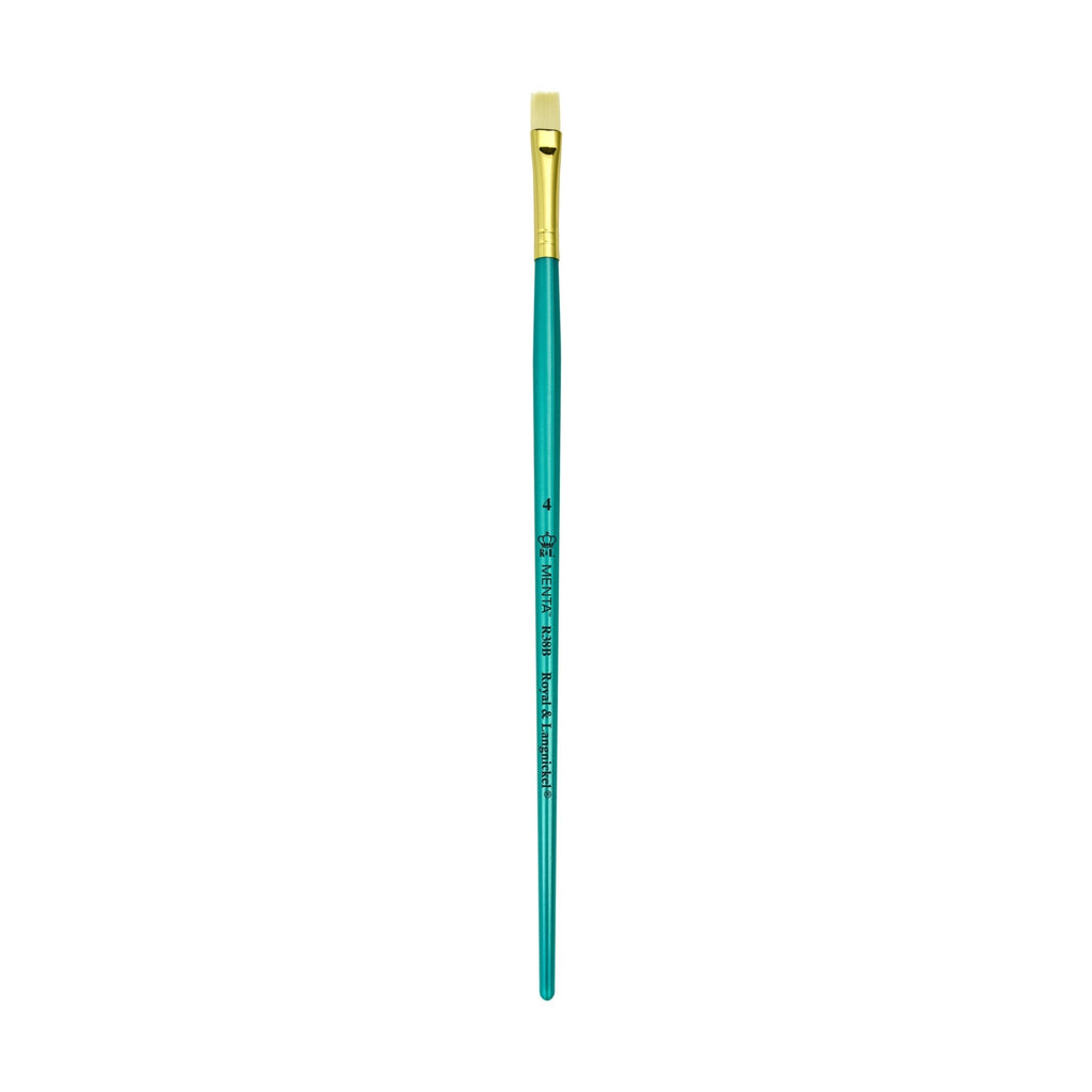 Menta Series 38: Synthetic White Bristle Long Handle Paintbrush - Bright