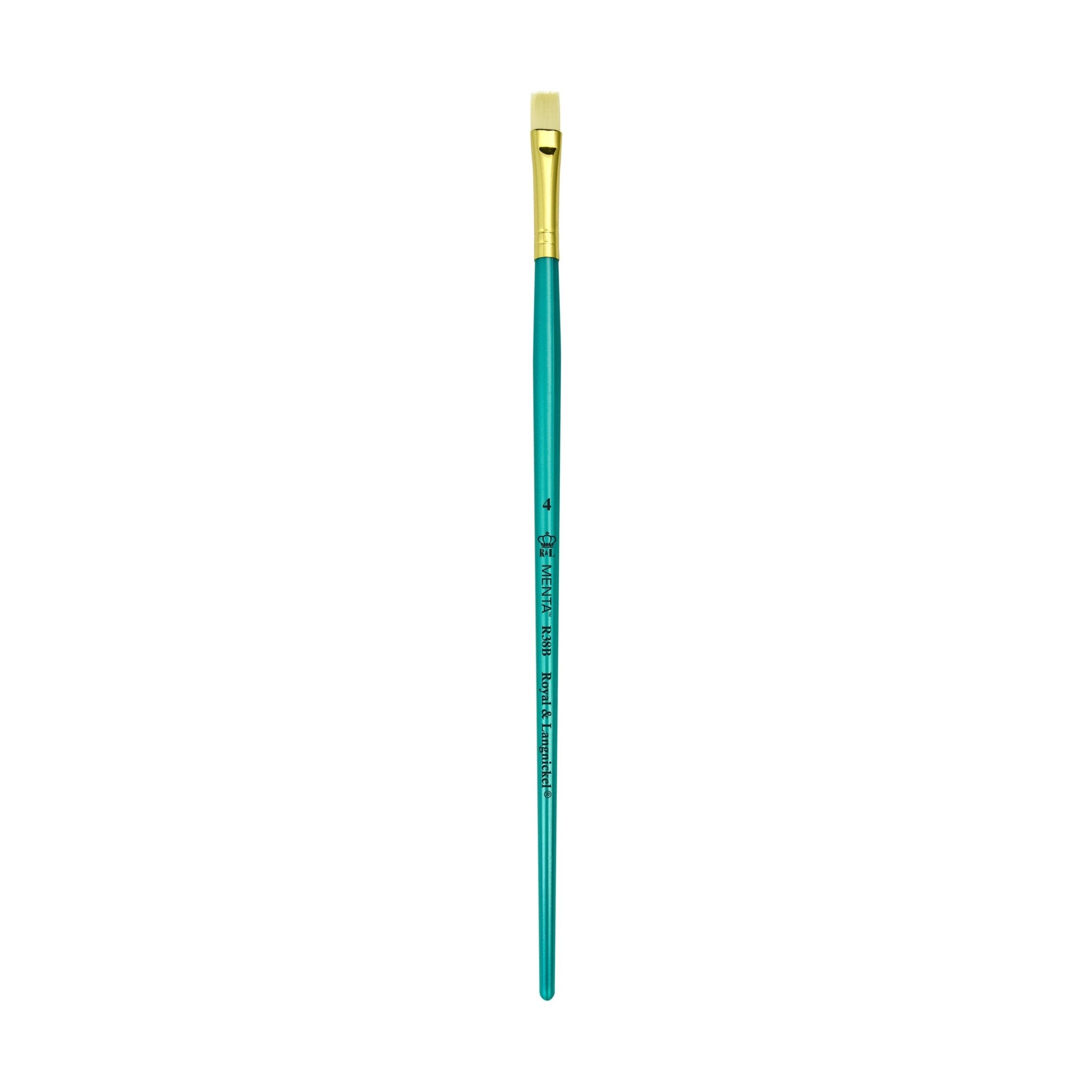 Menta Series 38: Synthetic White Bristle Long Handle Paintbrush - Bright