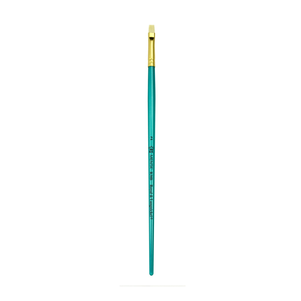 Menta Series 38: Synthetic White Bristle Long Handle Paintbrush - Bright