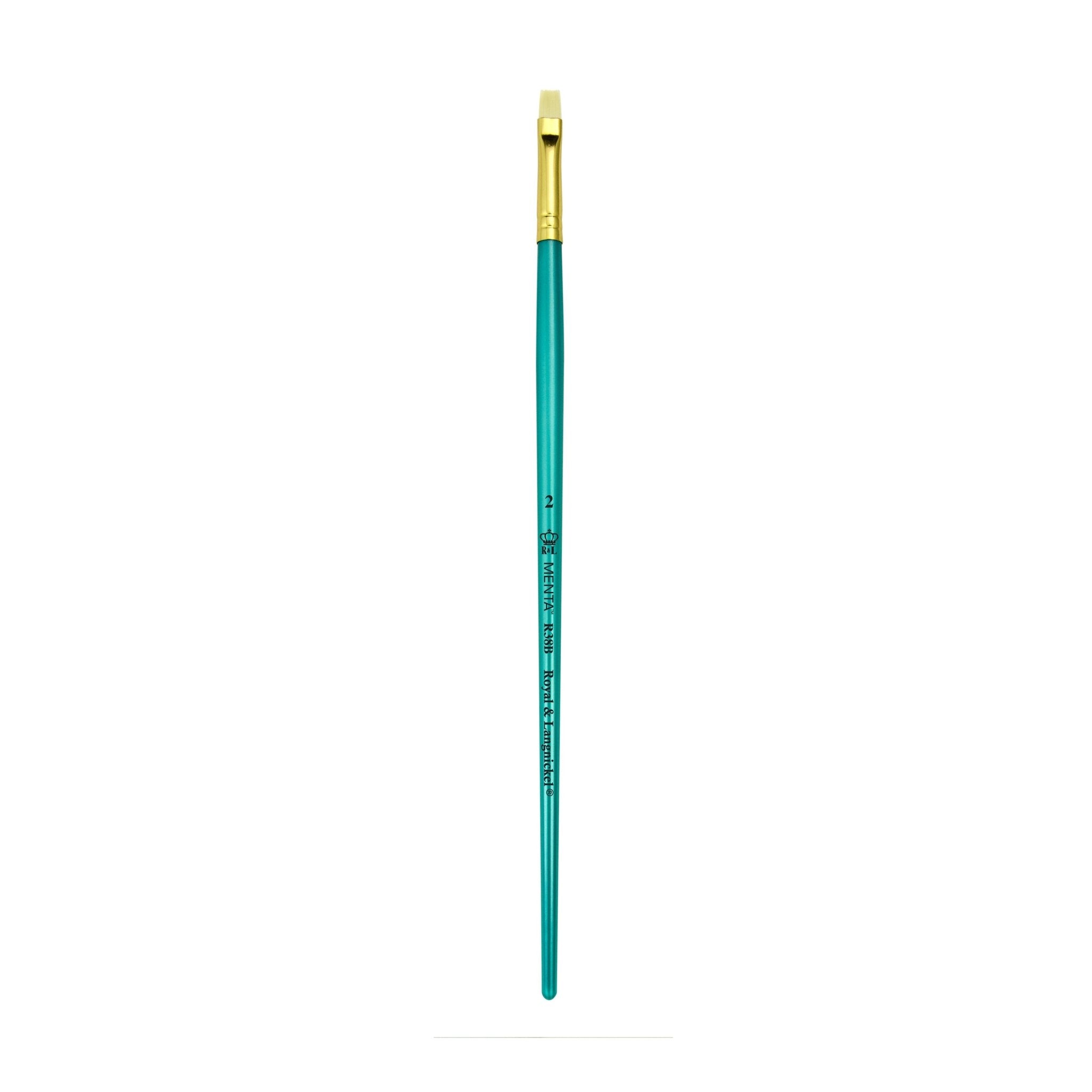 Menta Series 38: Synthetic White Bristle Long Handle Paintbrush - Bright