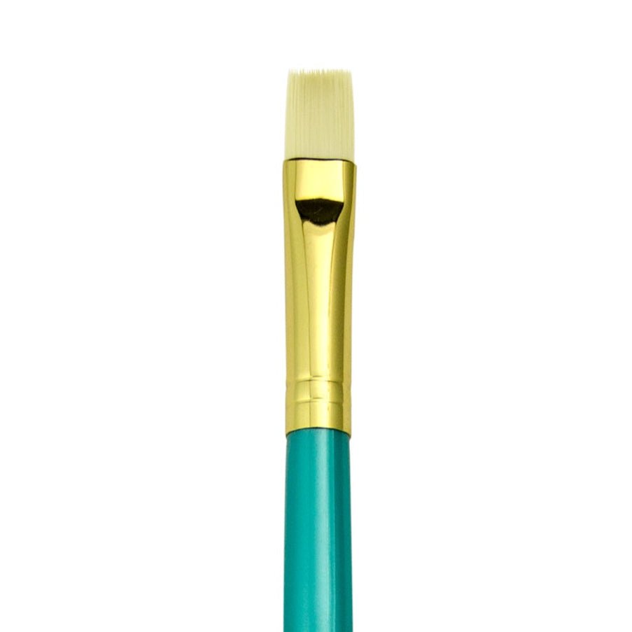 Menta Series 38: Synthetic White Bristle Long Handle Paintbrush - Bright