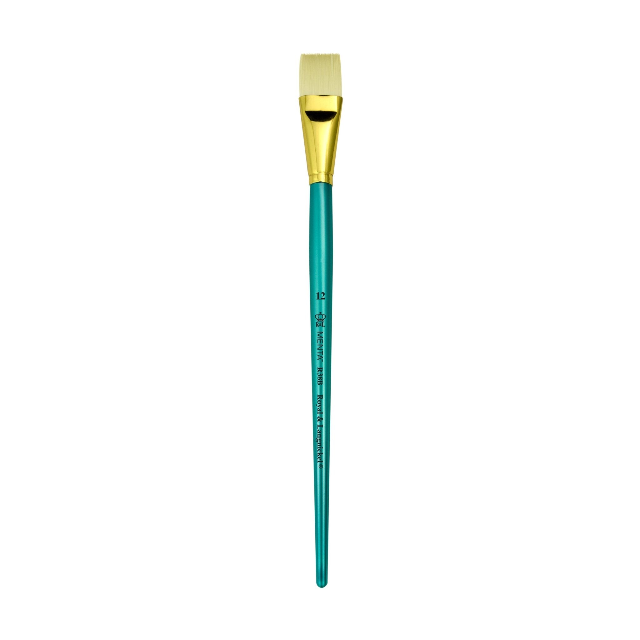 Menta Series 38: Synthetic White Bristle Long Handle Paintbrush - Bright