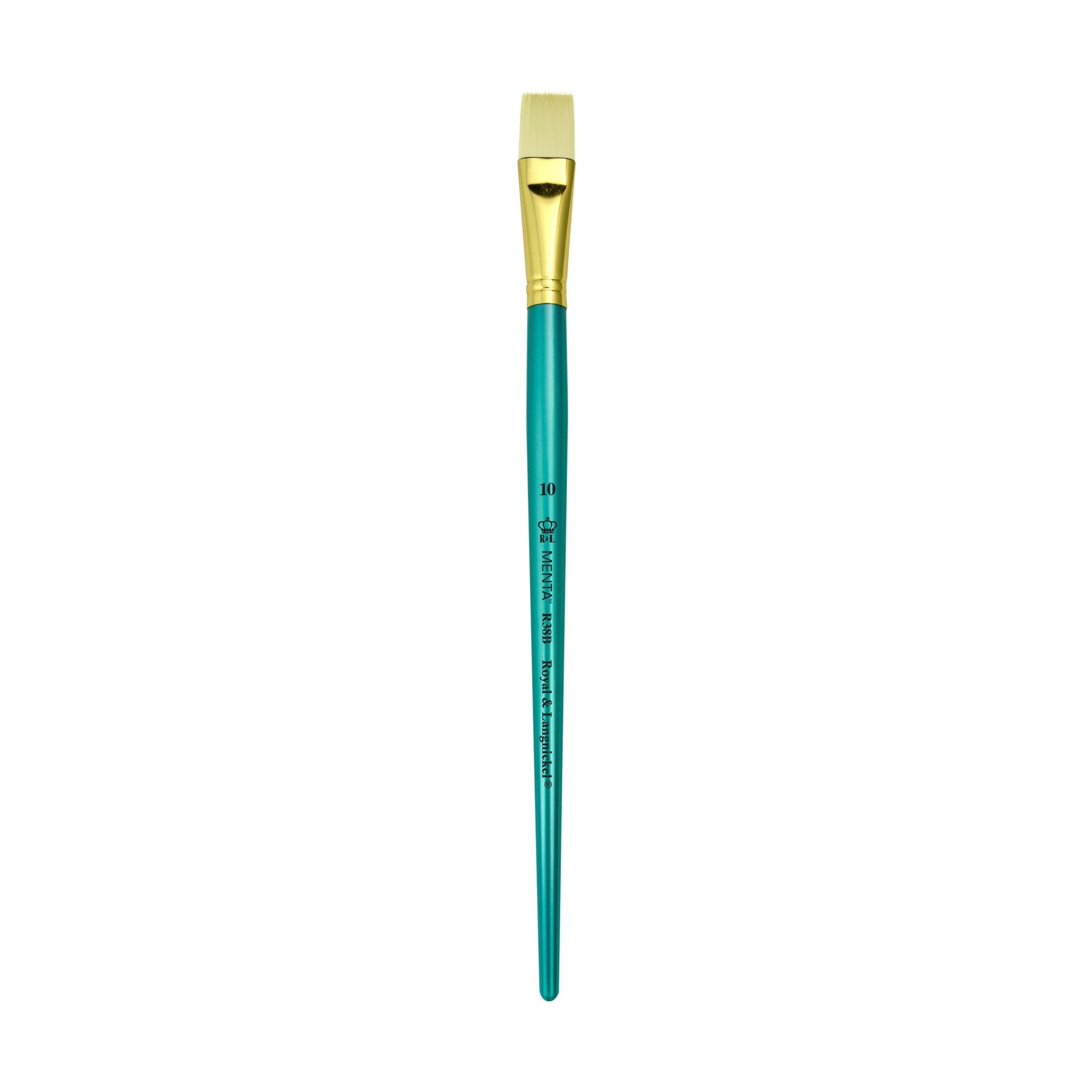 Menta Series 38: Synthetic White Bristle Long Handle Paintbrush - Bright