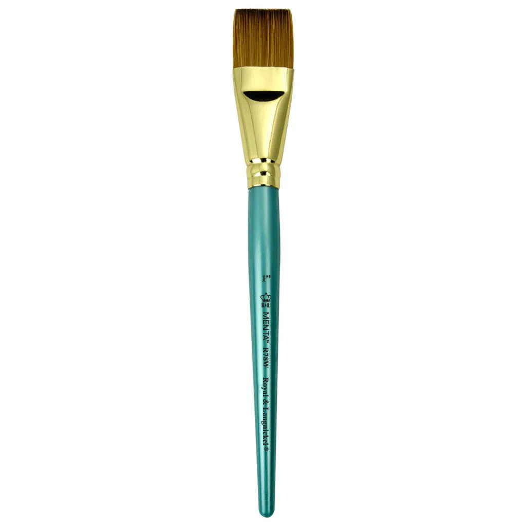 Menta Series 78: Synthetic Sable Paintbrush - Flat Wash