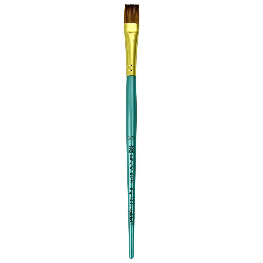 Menta Series 78: Synthetic Sable Paintbrush - Flat Wash