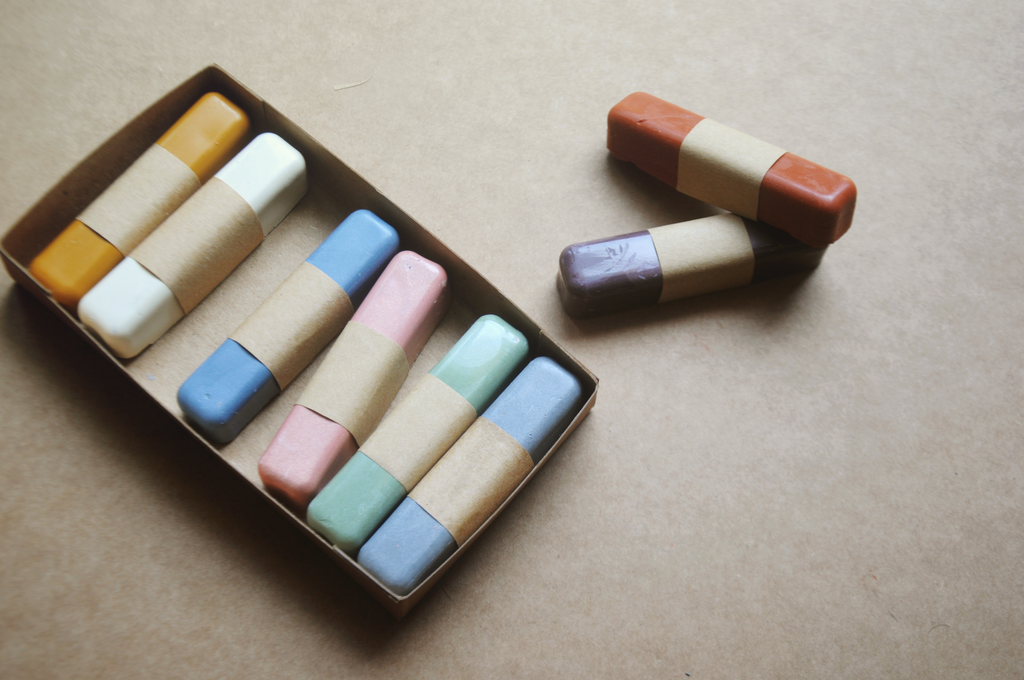 All Natural Beeswax Oil Pastels | Set of 8 Oil Pastels in Soft Pastel Colours