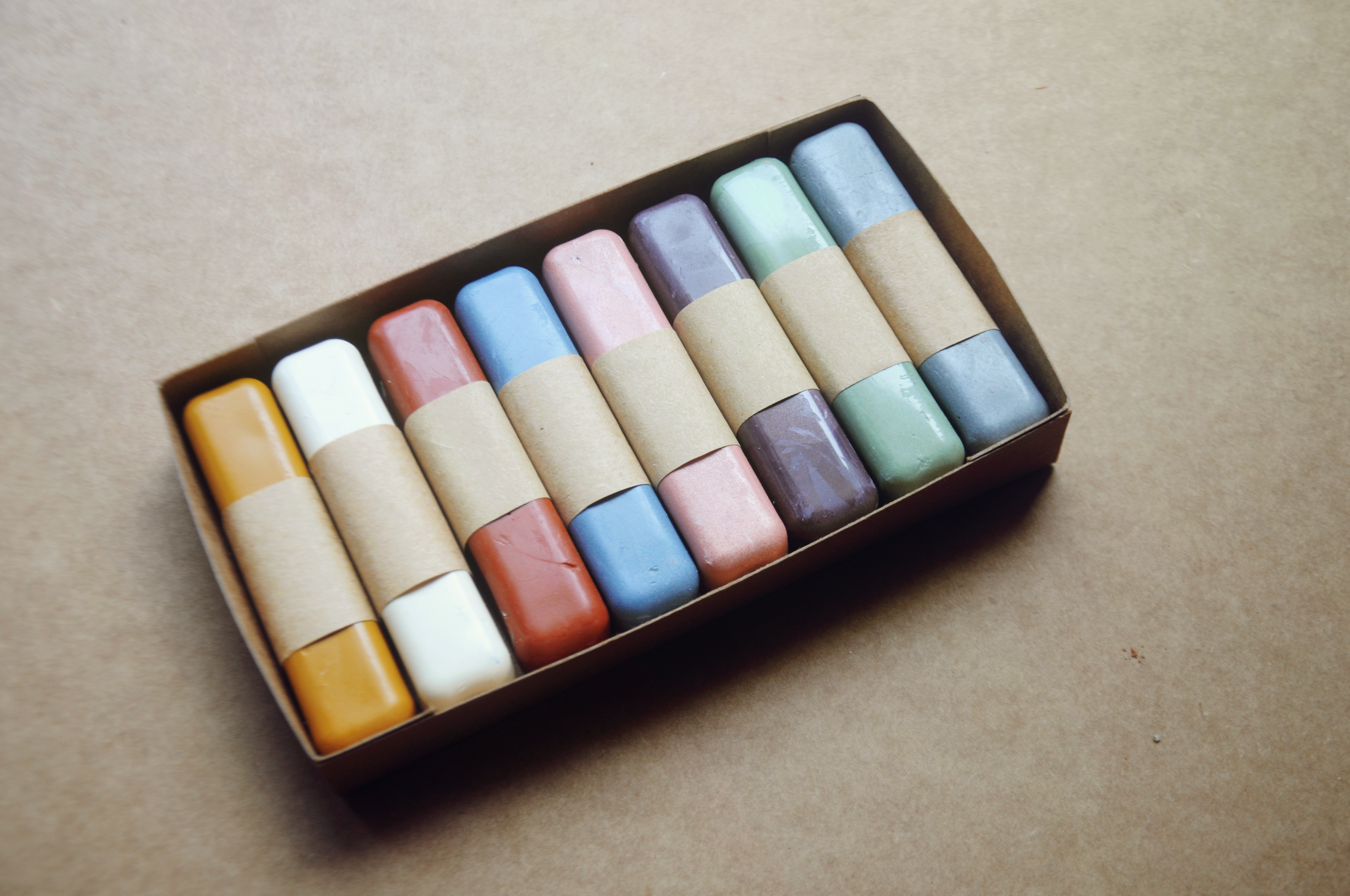 All Natural Beeswax Oil Pastels | Set of 8 Oil Pastels in Soft Pastel Colours