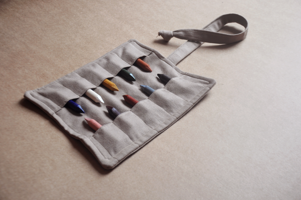 All Natural Beeswax Oil Pastels in a Roll | Set of 10 Crayons