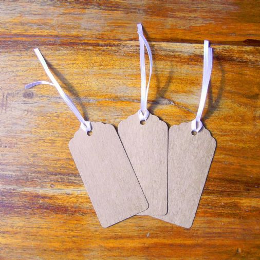 Pack of 100 Kraft Tags, Gift, Wedding, Wish Tree Tags with No Ribbon Or String