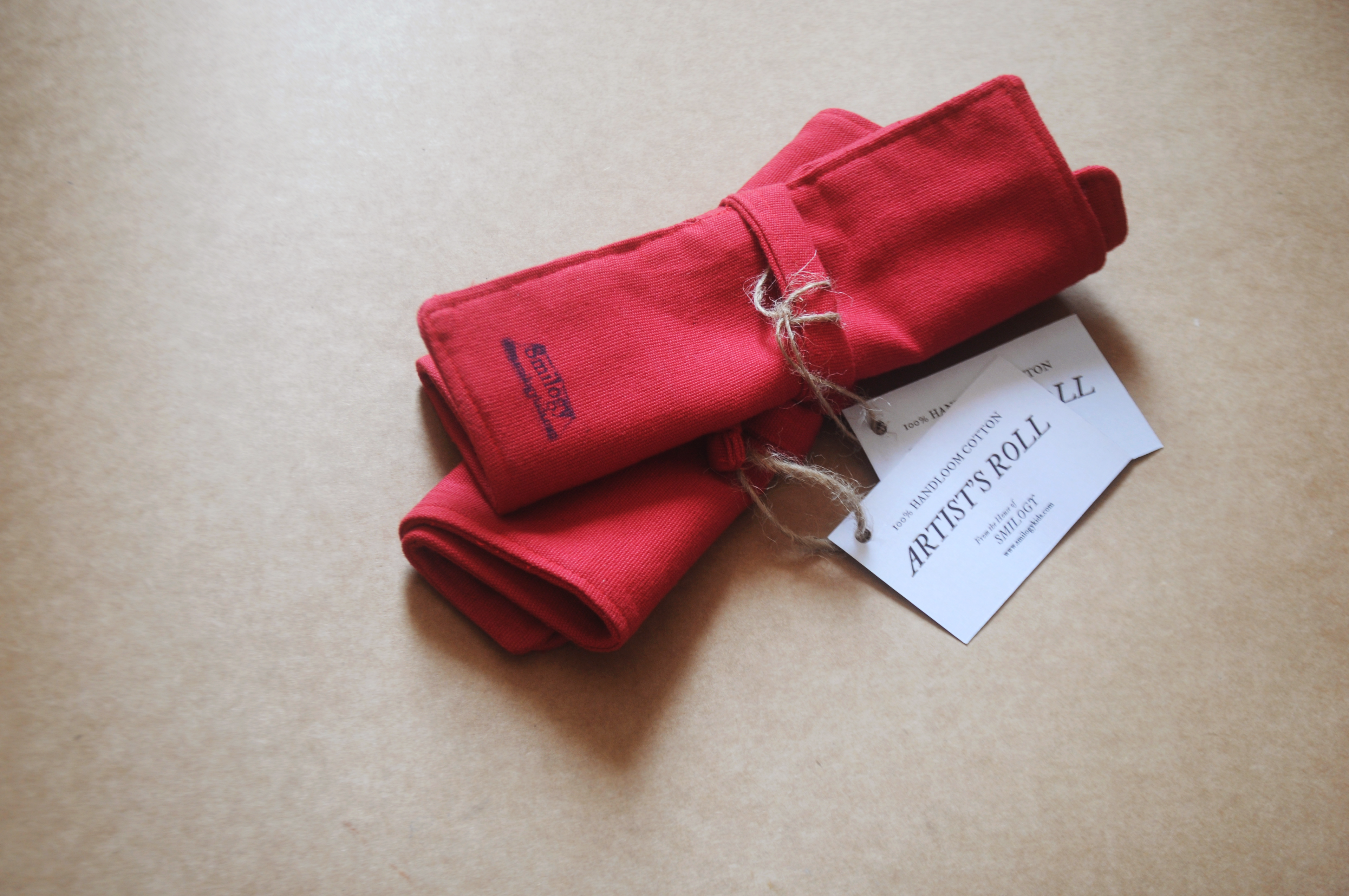 Handloom Cotton Artist Roll – Ruby Red Colour