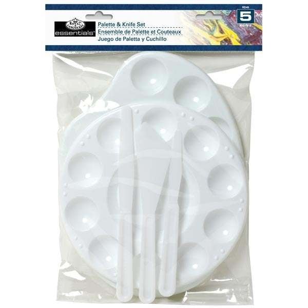 Royal & Langnickel 5 Piece Plastic Palette & Knife Set
