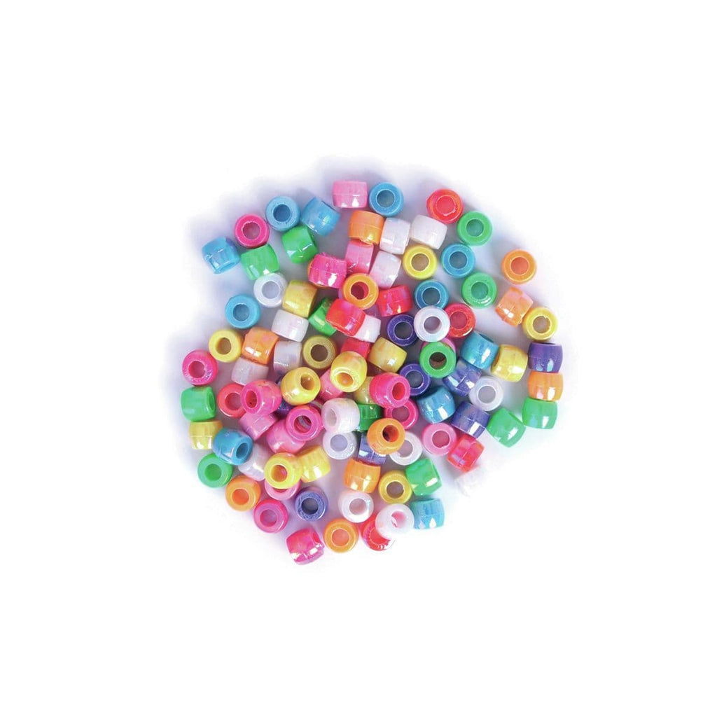 Trimits Plastic Round Crow Pony Beads: Multi Colour Pearl - 20g