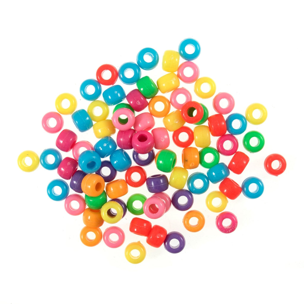 Trimits Plastic Round Crow Pony Beads: Multi Colour Pearl - 20g