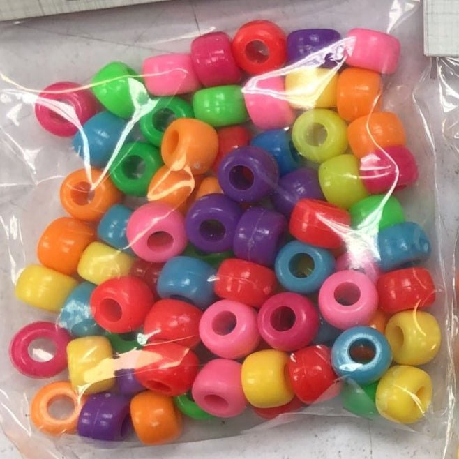 Trimits Plastic Round Crow Pony Beads: Multi Colour Solid - 20g