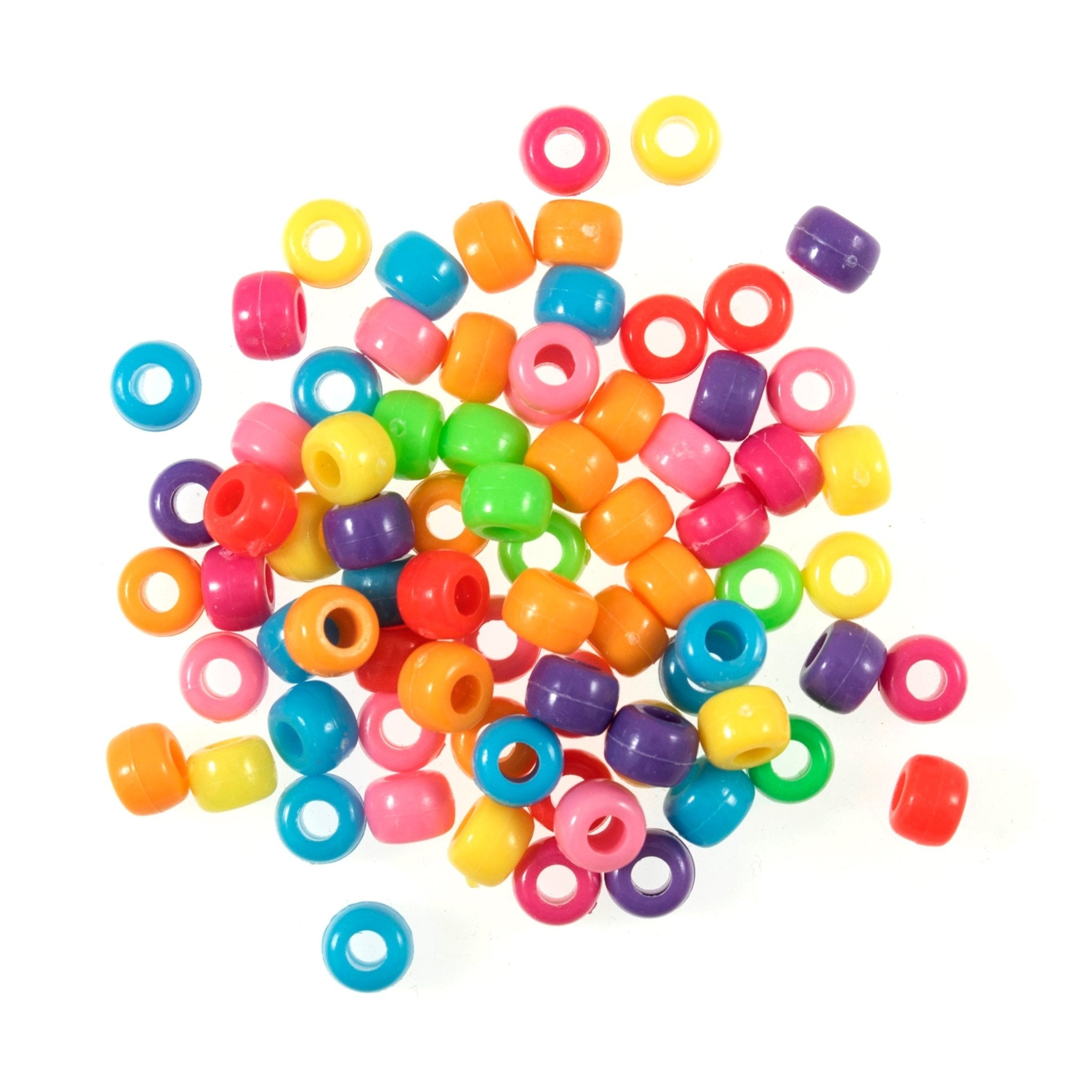 Trimits Plastic Round Crow Pony Beads: Multi Colour Solid - 20g