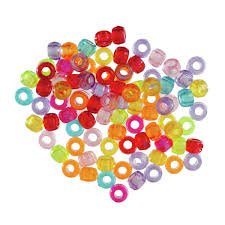 Trimits Plastic Round Crow Pony Beads: Multi Colour Translucent - 20g